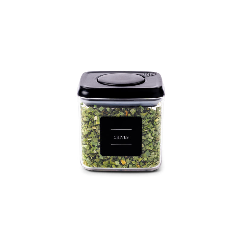 Push Top Spice Container 320ml Airtight - Black Lid