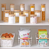 Bamboo / Glass Jar Pantry Container Set