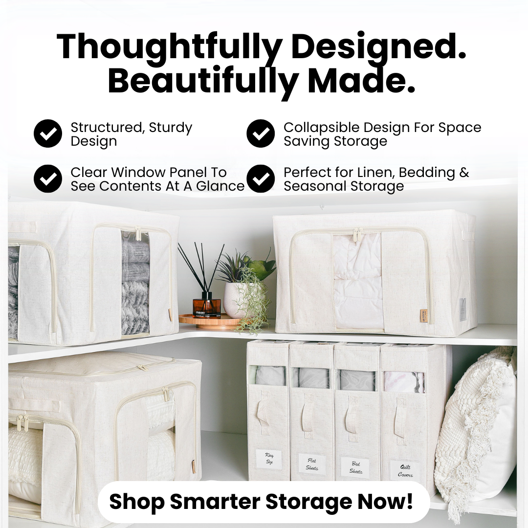 Linen Storage Box 12 Set - Beige