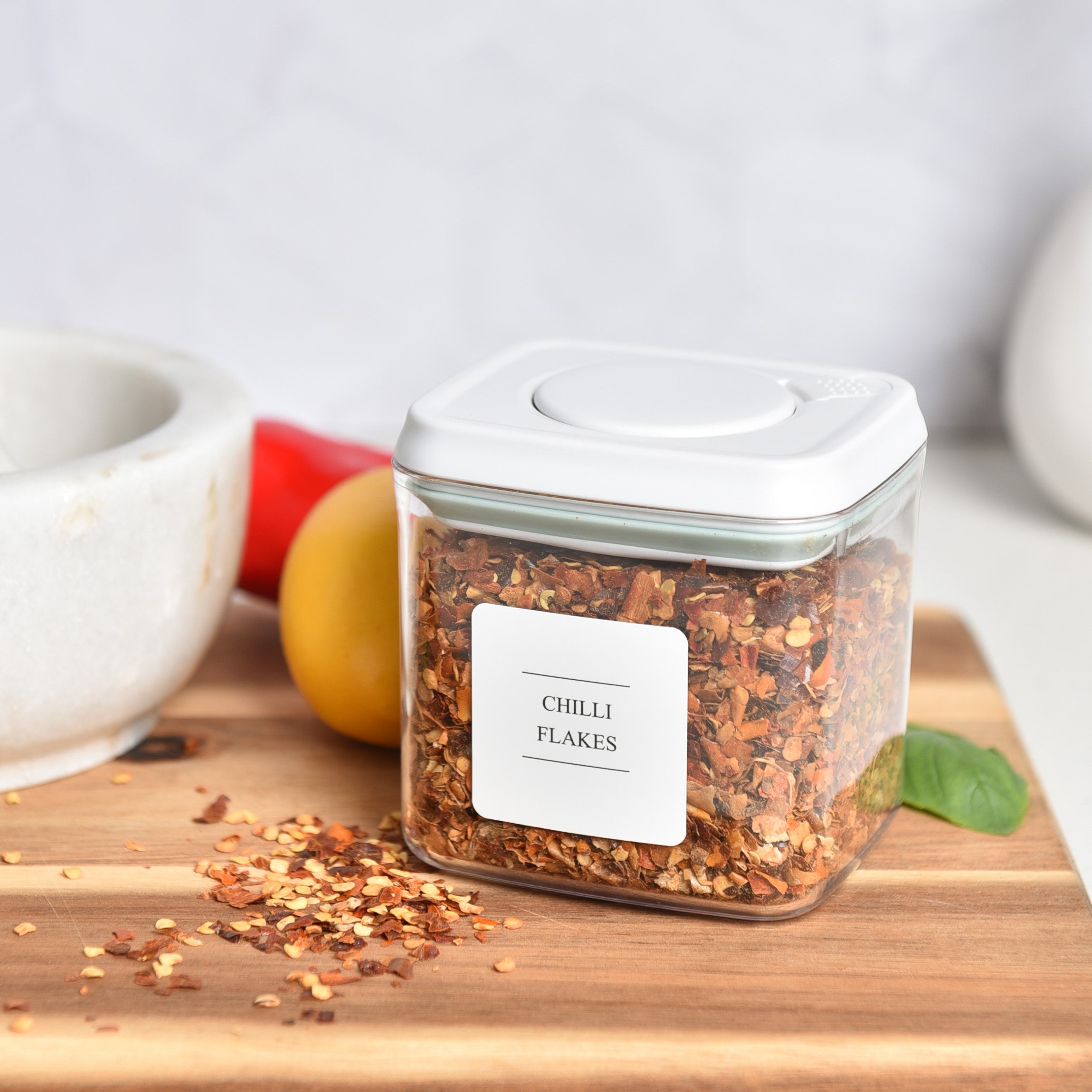 Push Top Spice Container 320ml - White Lid