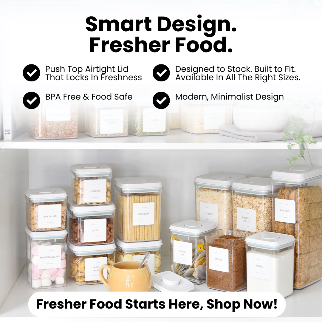 Push Top Pantry Container 23 Set - White Lid