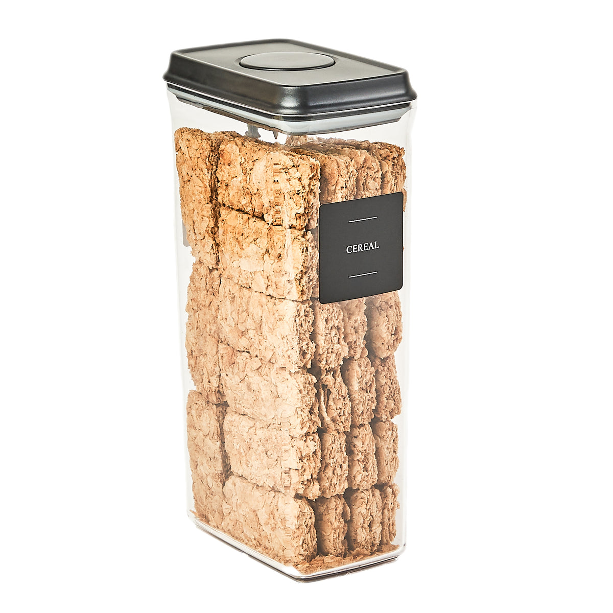 Push Top Airtight Pantry Container 3.2L Canister | Black Lid