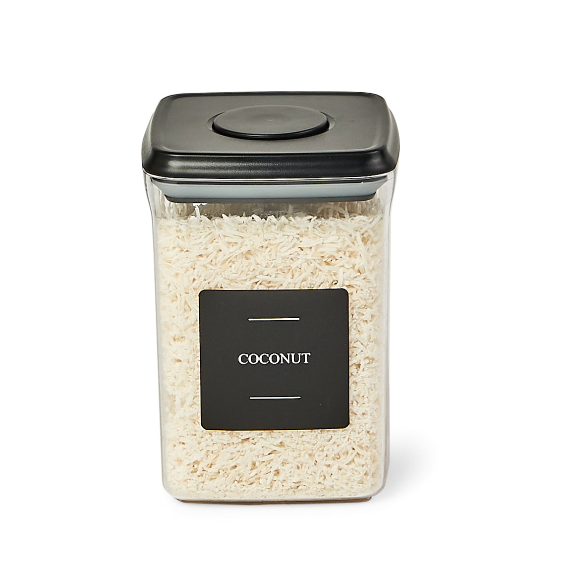 Push Top Airtight Pantry Container 900ml Canister | Black Lid