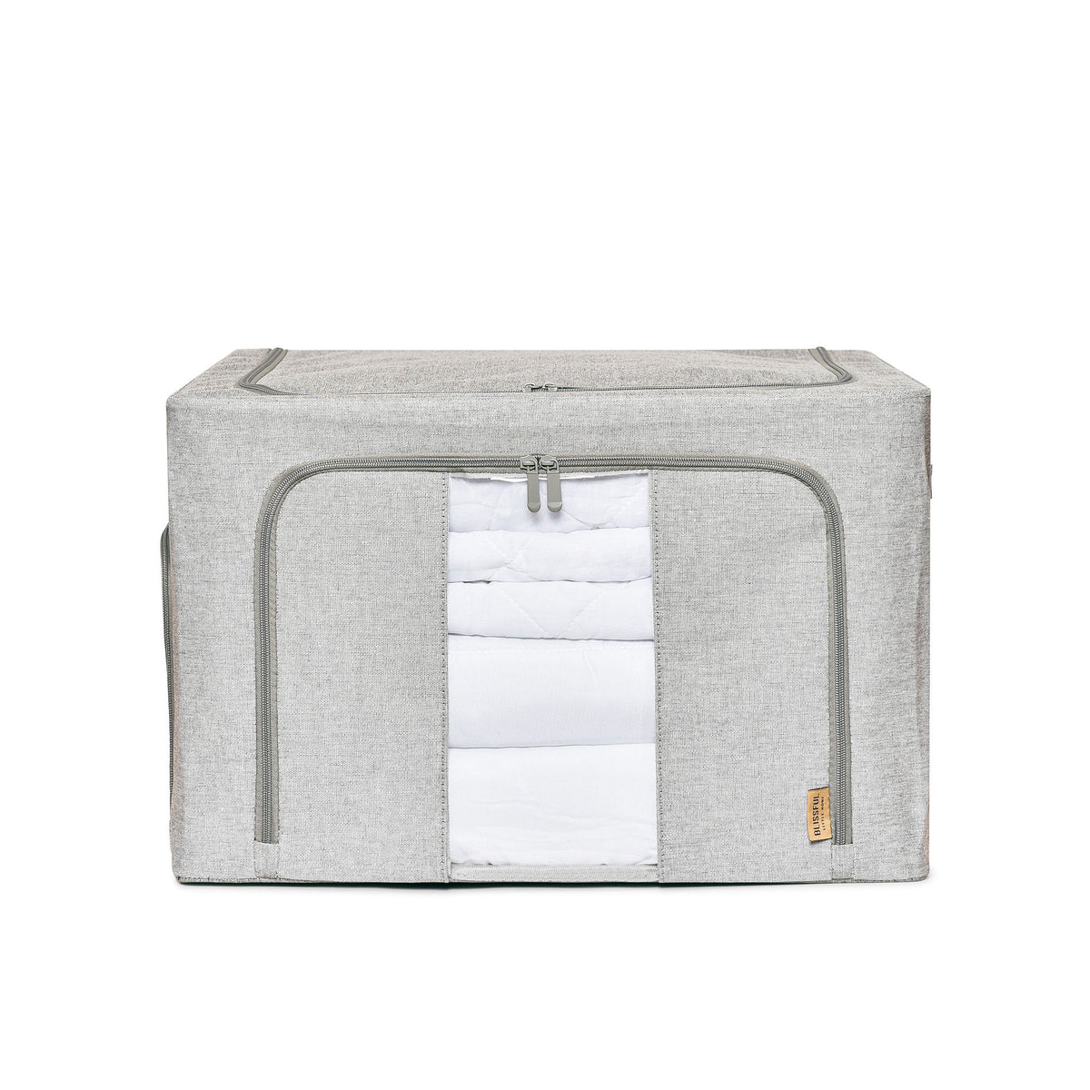 FoldAway Collapsible Linen Storage Box 2 Set - Pebble Grey