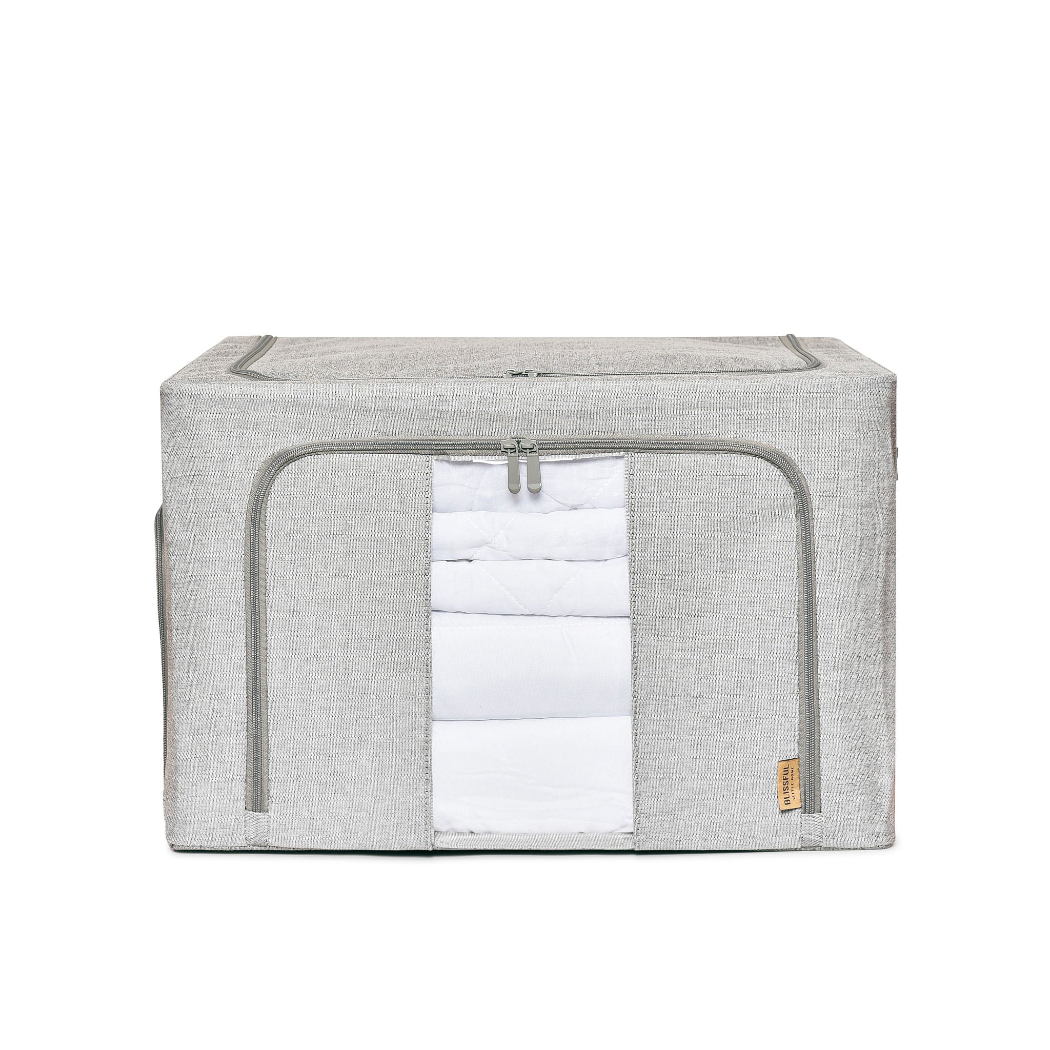 FoldAway Collapsible Linen Storage Box 2 Set - Pebble Grey