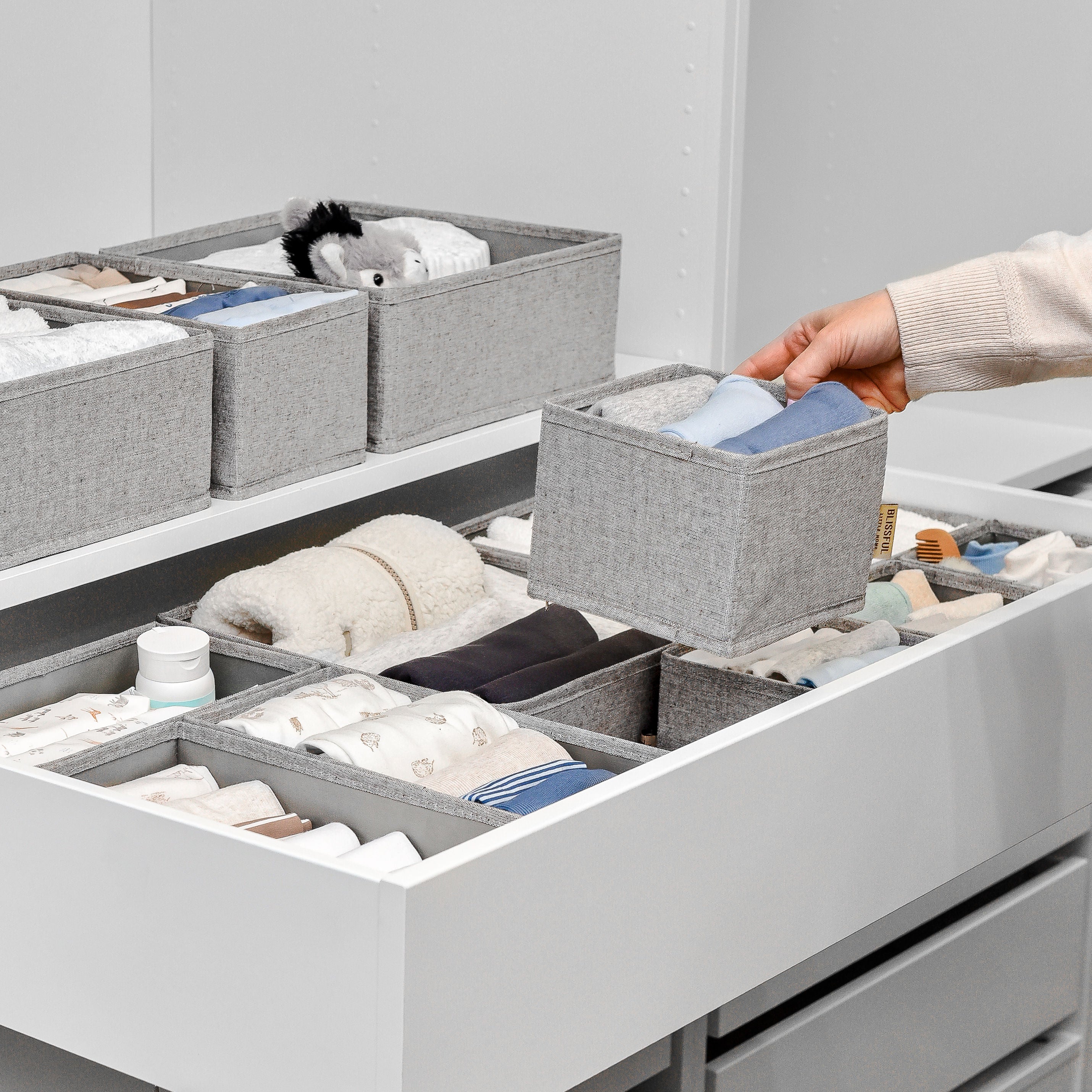 24pc Drawer Organiser Set - Pebble Grey