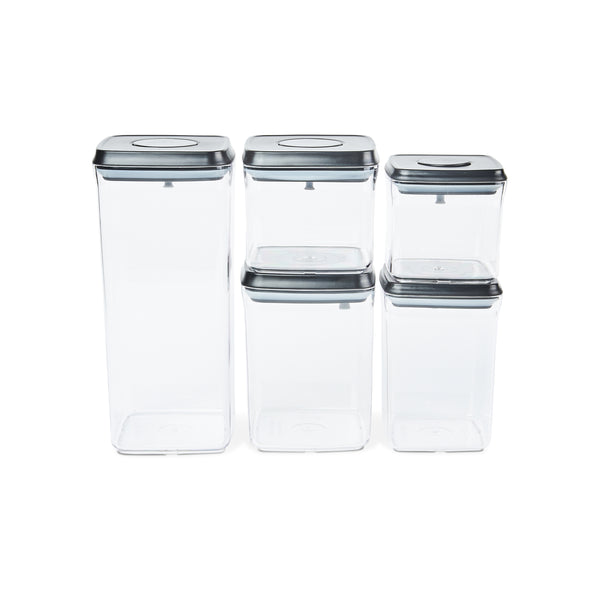 pantry containers with black lid