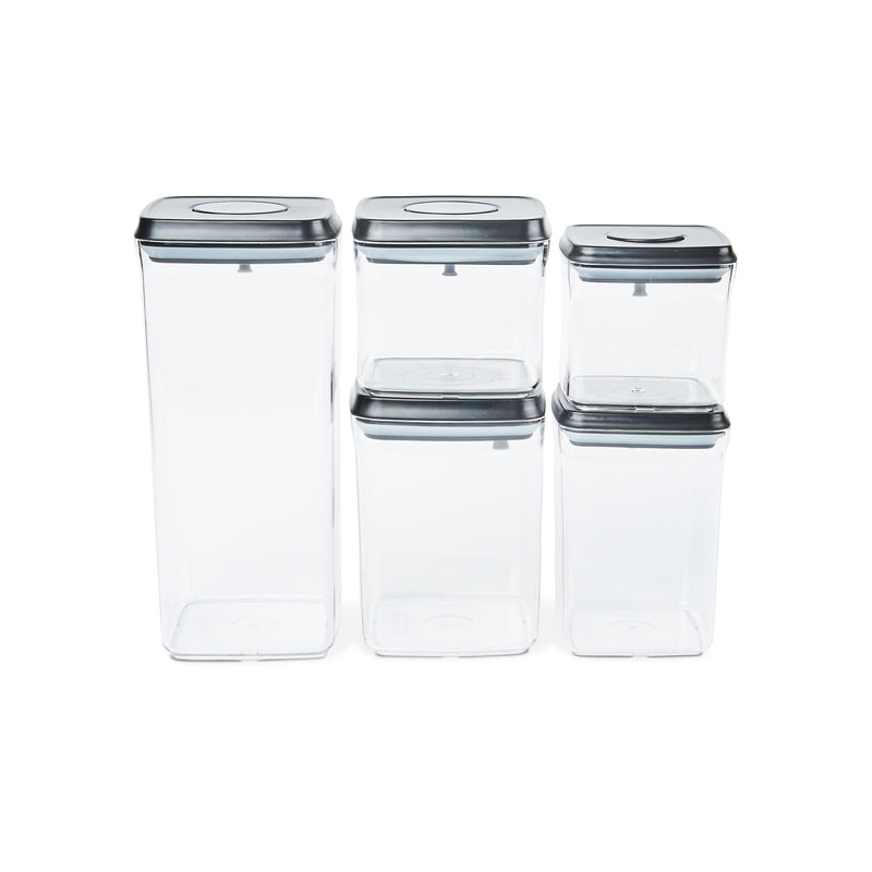 pantry containers with black lid