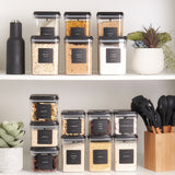 Push Top Pantry Container Set 15 Pack Airtight - Black Lid