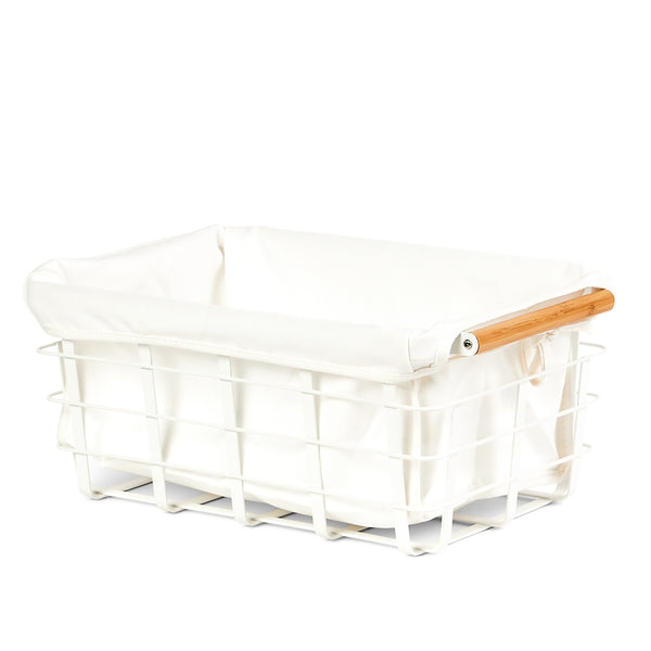Storage Baskets & Tubs Pantry Wire Mesh Basket With Wooden Handle