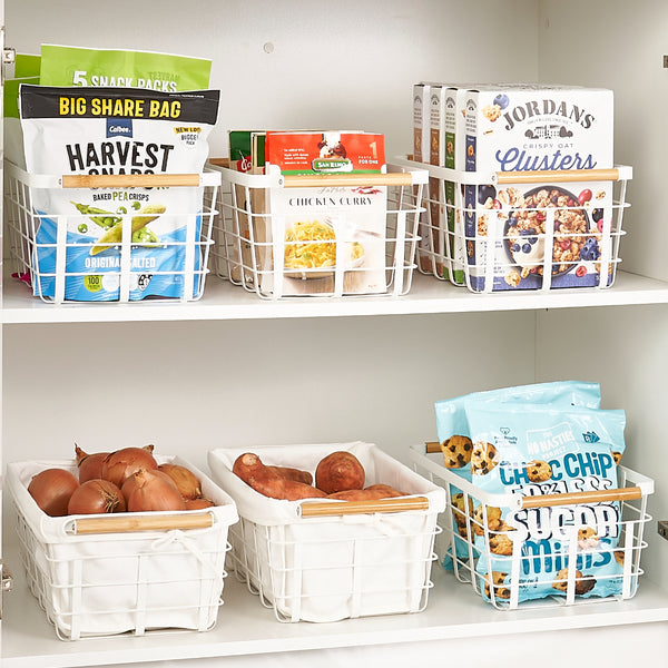 Metal Storage Basket White - 6 Set