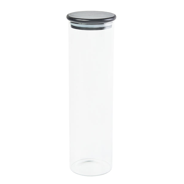 pantry jar with black lid