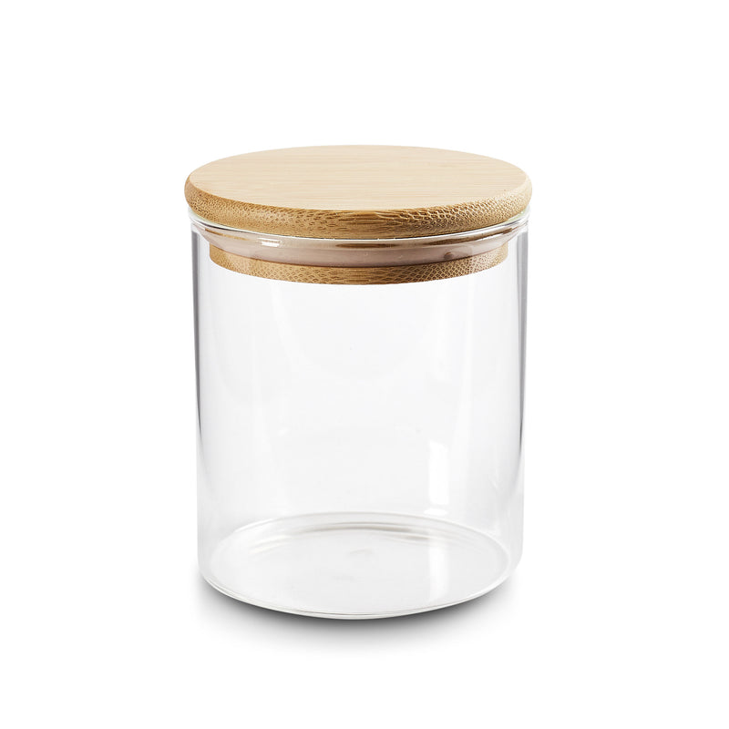 500ml glass bamboo pantry jar