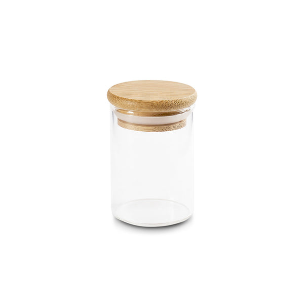 bamboo glass spice jar