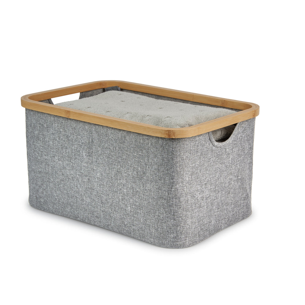 Linen Storage Basket Medium Dark Grey