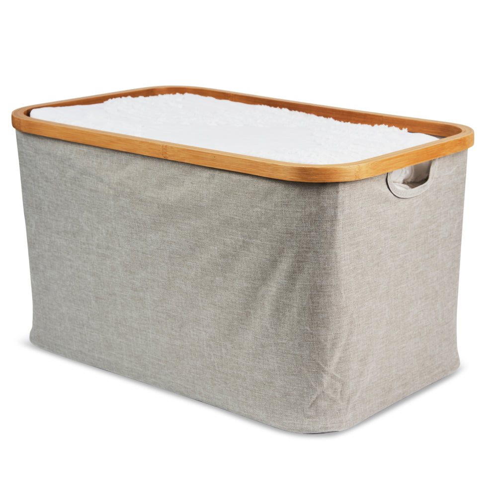 Linen Container Linen Storage Basket | Large | Light Grey