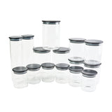 pantry jars with black lid